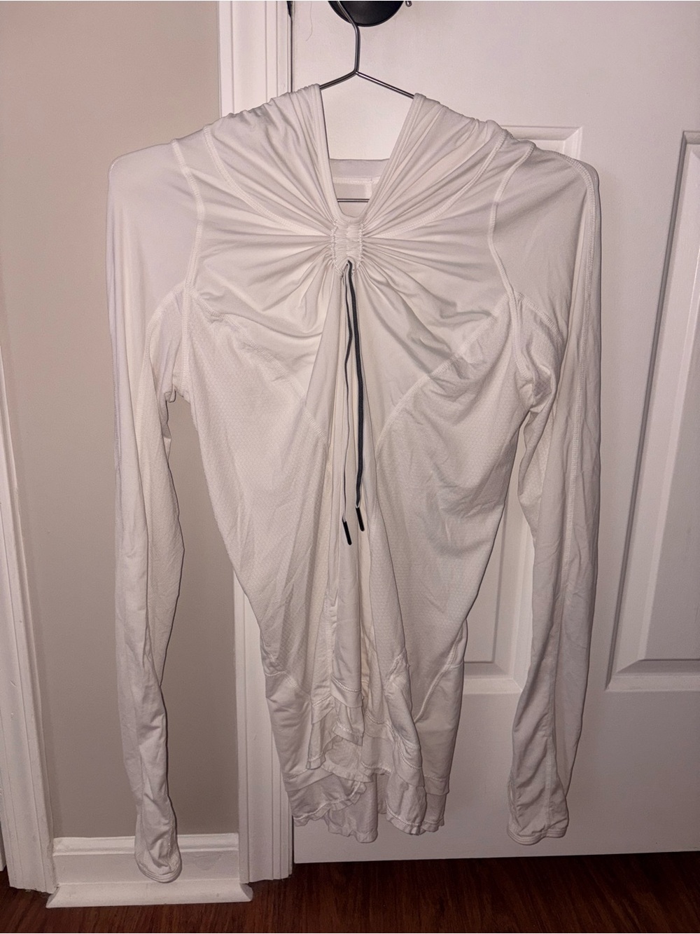 Lululemon Ruched Drawstring Long Sleeve Top - White